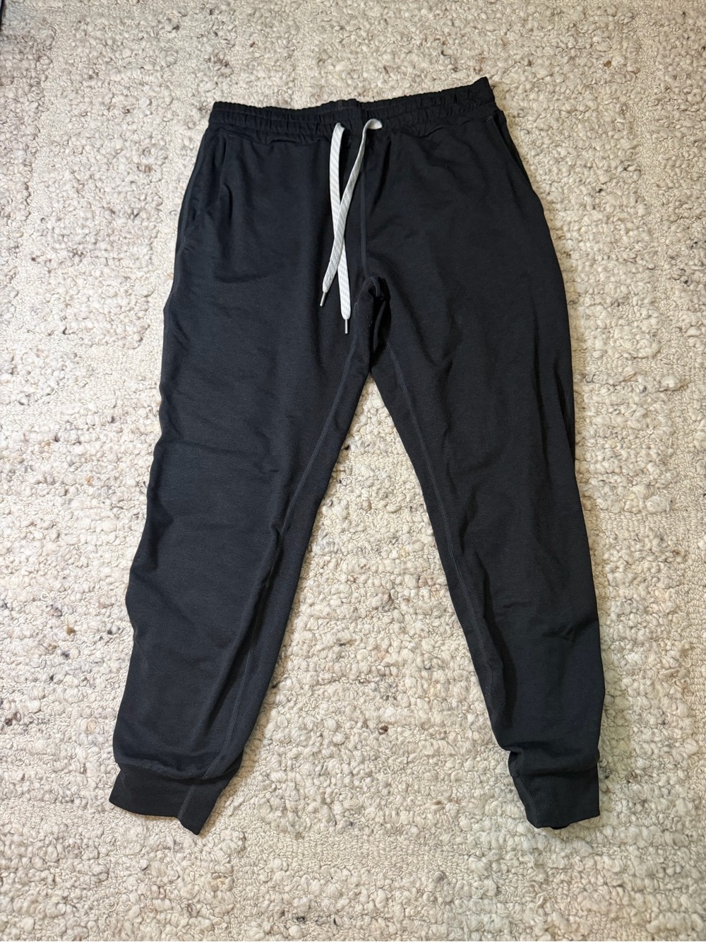 Vuori Black Joggers with White Drawstring